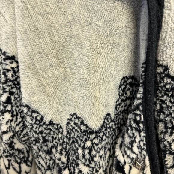 Vintage Nordic Lights Fleece Jacket Reversible Oversized Fuzzy - Picture 8 of 11